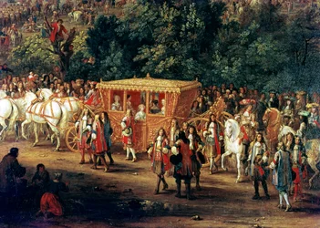 Der Einzug von Ludwig XIV. (1638-1715) und Maria Theresia (1638-83) in Arras, 30. Juli 1667 (Detail)